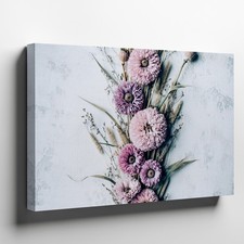 Delicate Arrangement Of Dried Flowers And Foliage, Featuring Large Wall Art