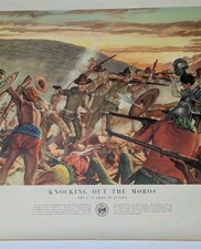 1913 Bagsack Mountain 8th US Infantry vs Moro Pirates Armed Forces Poster VFW