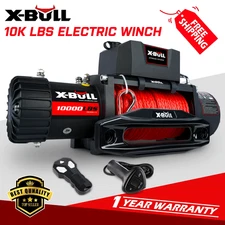 X-BULL Electric Winch 10000lbs Synthetic Rope 12V Towing for Truck Car Off Road