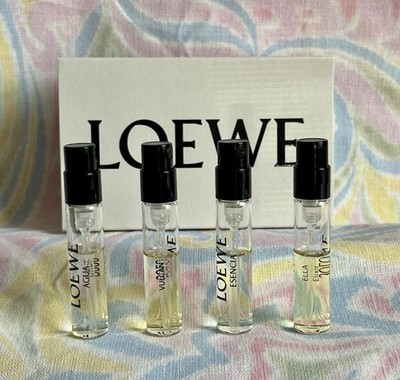 LOEWE Perfume Sample EDP  Set 4 pcs x 1.5ml NEW incl ELIXIR TRAVEL SPRAY PARFUM