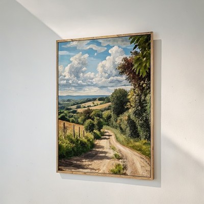 Friedliche Landschaft Wand Natur Landschaft Szene Dekor ländlich englische Felder Baum