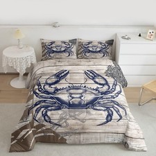 Crab Full Size Comforter Set Lighthouse Bedding Set for Kids Adults Teens Nau...