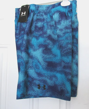 New Youth Boy's Under Armour Woven Printed Shorts XL YXL Blue 30