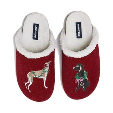 Lands  End Women's Sherpa Lined Clog House Slippers NWOT 79 Multi Dogs
