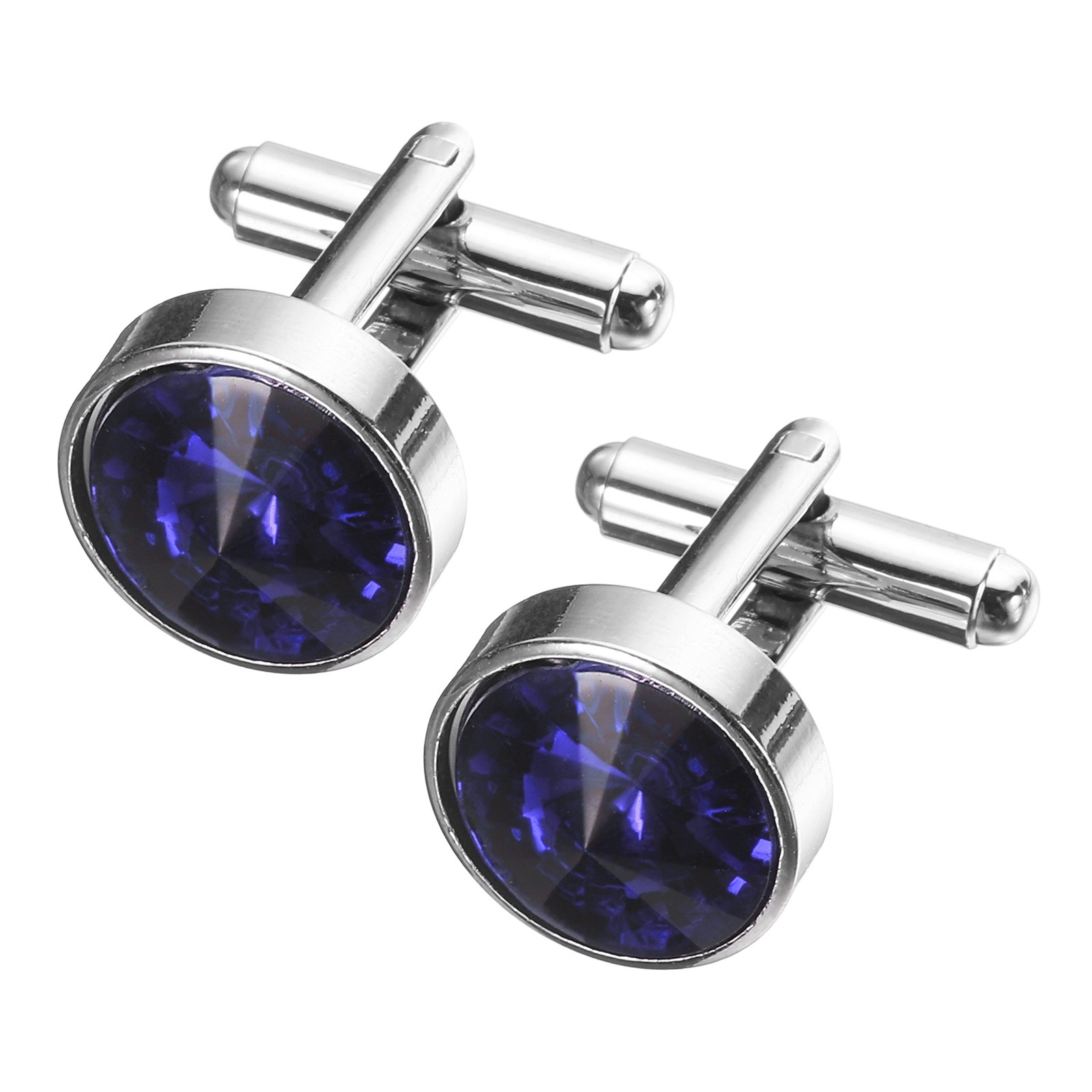 2 Piezas de Gemelos de Cristal Redondos de Cobre Para Novio Azul Marino