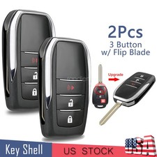 2 Upgrade Flip Car Key Fob Shell For 2013-2021 Toyota Rav4 Tacoma Tundra Gq4-52t