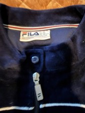 FILA Men s Blue Velour Full-Zip Track Jacket Stand-Up Collar Big Tall 3XL