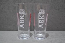 2x ABK World's Best Lager 2021 One Pint 20oz Beer Glass Nucleated New CE M22