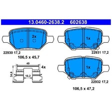 Satz Bremsbeläge Bremsklötze hinten für Opel Mokka-Mokka X J13 | 24336283