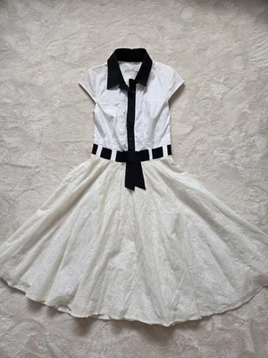 Karen Millen Stunning Cream 1950's Style Shirt Dress sz8 - Image 1 of 4