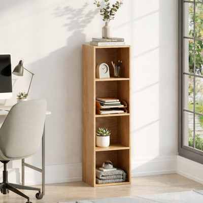 Oxford Bücherregal 4 Ebenen Würfel Regal Aufbewahrung Display Holz Ständer Möbel Eiche