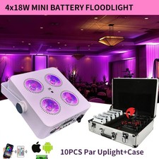 Wedding Wireless Battery 4x18W RGBWAUV 6in1 DJ Par LED Uplight Stage Lights DMX
