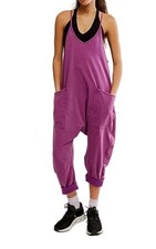 New FP Movement Hot Shot Jumpsuit Free People Women's Small Baggy Deep Mulberry
