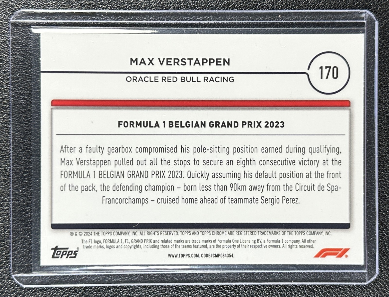 MAX VERSTAPPEN 2024 TOPPS CHROME F1 170 GREEN RAYWAVE REF DRIVER OF THE DAY 2/99 view 2
