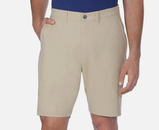 Kirkland Signature Men  s Zipper Pocket Waistband Shorts, Beige, 30