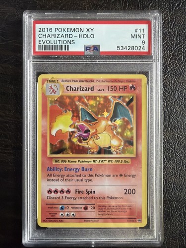 Pokémon TCG Charizard 11/108 Evolutions Holo Rare English 2016 PSA 9 Graded