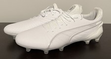 Puma King Ultimate FG / AG Soccer Cleats Men Size 9.5 107809-04 White Silver