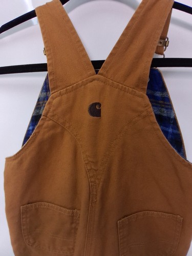 Kids Unisex Bib Overall Brown Carhertt Sz 4T Loose Fit Durable Knees - Picture 12 of 17