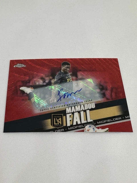 2022 Topps Chrome MLS Autograph #163 Mamadou Fall RED WAVE 1/5 LA FC Barcelona