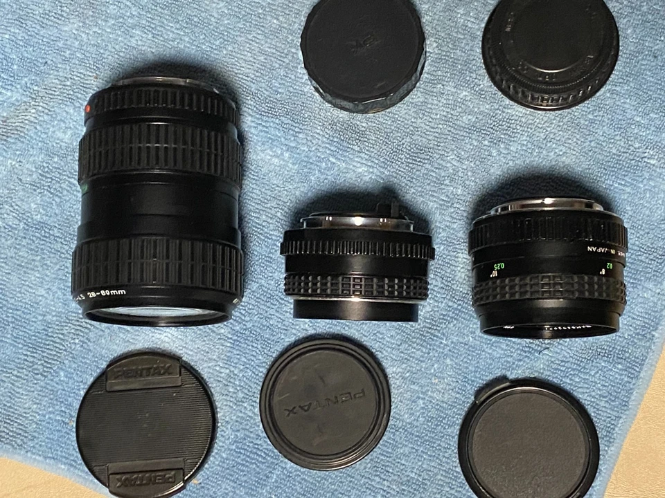 Vintage Pentax Lens Lot - Zoom 28-80, Seikanon 28mm, Asahi 50mm all K-mount NICE - Image 3 of 4
