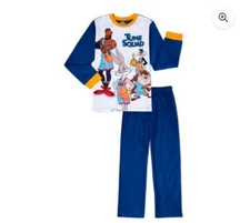 NEW Space Jam Tune Squad Boy's sz 4/5 Flannel Pajamas 2 pc Sleepwear Set