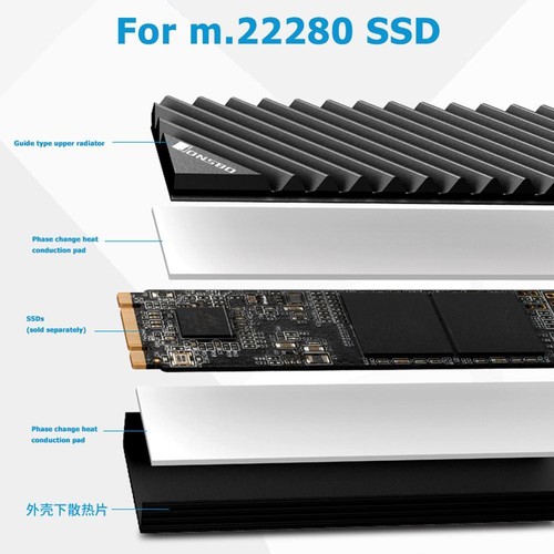 2X JONSBO M.2 SSD NVMe Heatsink Cooler Radiator Pad Aluminum PCIE 2280 Hard Disk - Picture 10 of 12