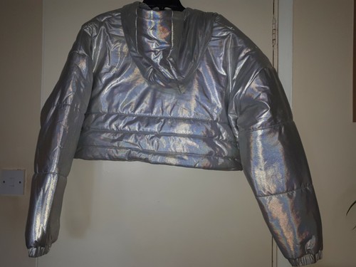 Ellesse Womens/Girls Girlfriend Crop Padded Silver Jacket (Size UK14) NWTS - Picture 2 of 11