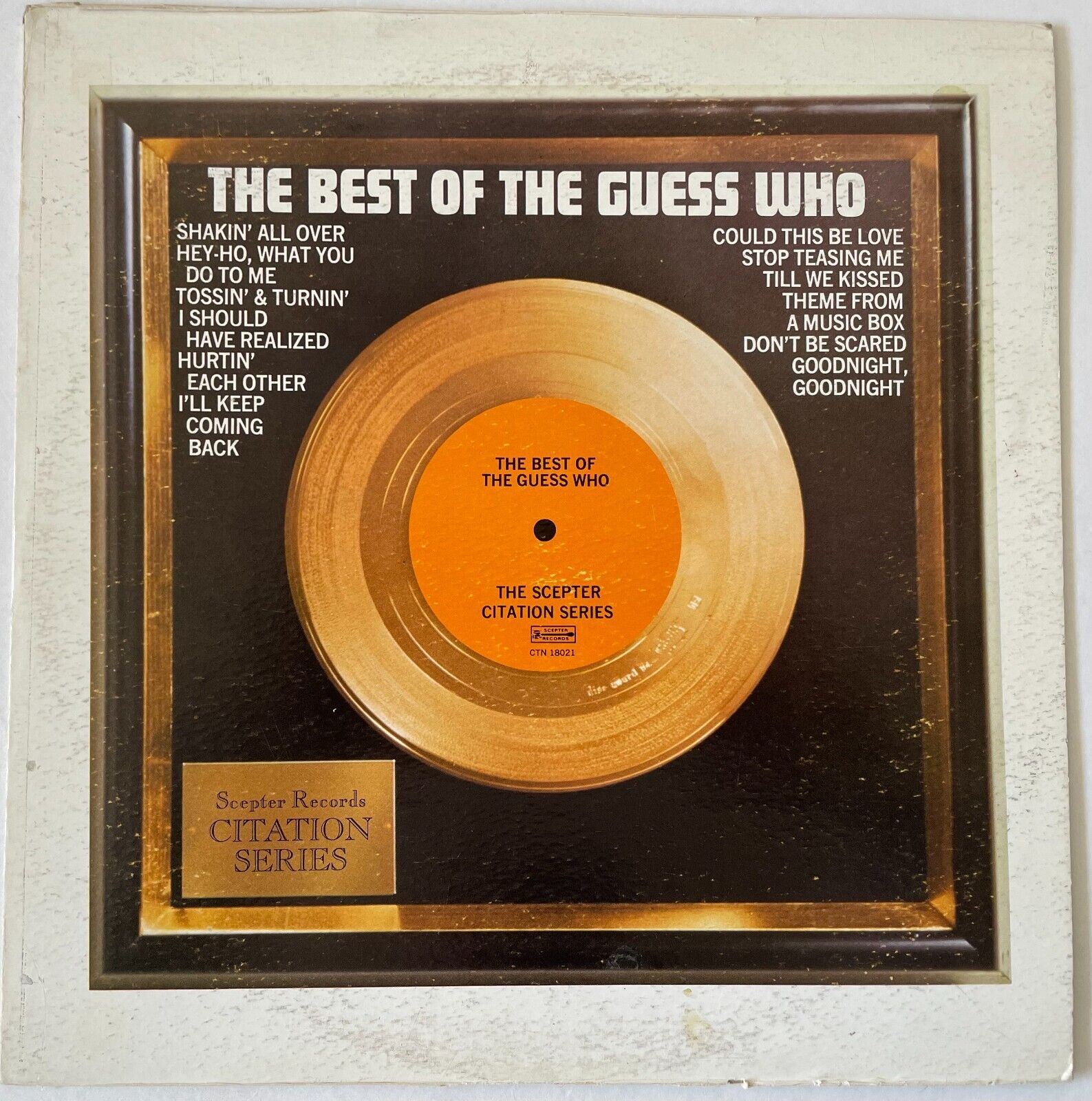 The Guess Who The Best Of  1973 Scepter  Vinyl LP Yellow Label RIP Chad Allan