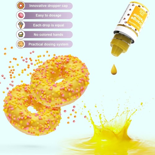 Lebensmittelfarbe -16 Farben Flüssige Lebensmittel Set Für Tortendeko, Backen, O - Bild 5 von 6