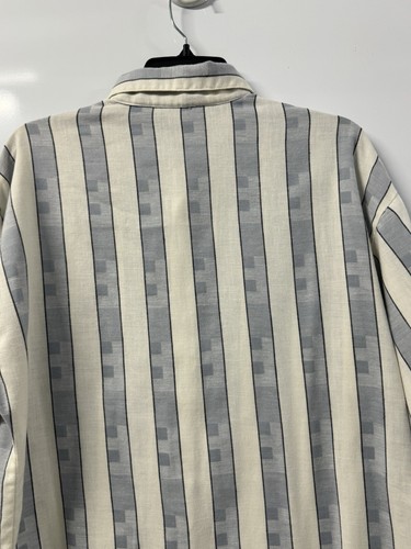 Hutspak gestreiftes Button Down Hemd Langarm Tasche Made in USA L - Bild 4 von 6