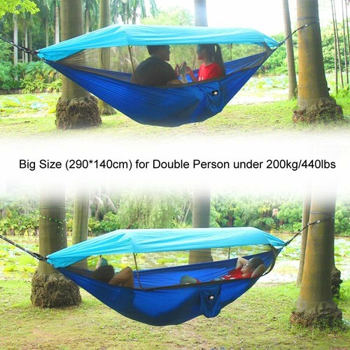 Juego de mosquiteros para acampar hamaca para 2 personas cubierta solar impermeable cama colgante - Imagen 11 de 18