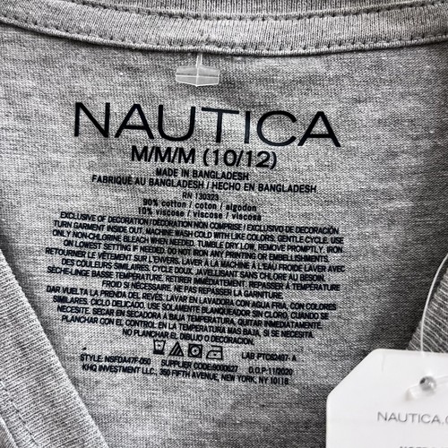 Nautica T-Shirt Tee Youth Boy's Medium (10-12) Gray Short Sleeve Logo New - Picture 2 of 10