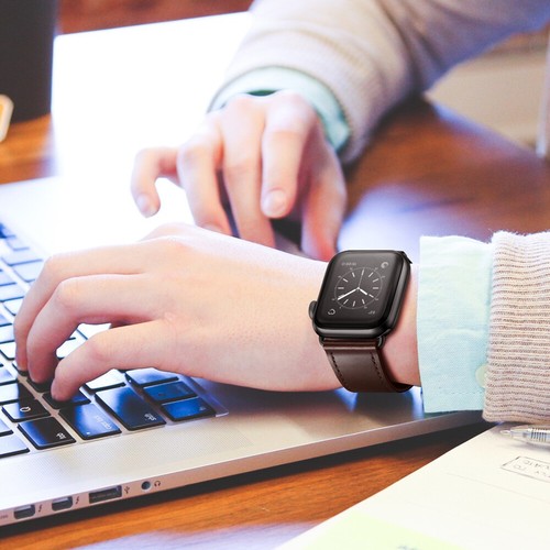 Correa de cuero de vaca para Apple Watch 10 9 8 7 6 5 SE 42/45/46/49mm Ultra 2 - Imagen 19 de 36