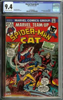 MARVEL TEAM-UP #8 CGC 9.4 OW/WH PAGES // 1ST APP MAN KILLER 1973
