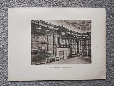 The Dining Room at Gilling Castle - Antique Print - 1913