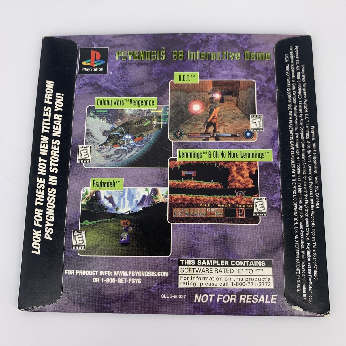 PlayStation PS1 Demo Disc Rare HTF Psygnosis ODT COLONY WARS