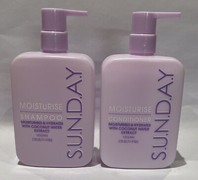 SUNDAY Moisturise Shampoo & Conditioner Set mit Kokoswasser Extrakt 350ml Neu