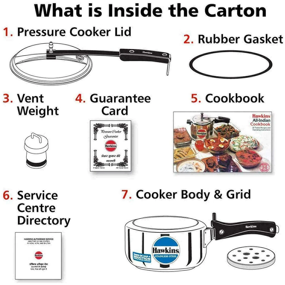 Hawkins Stainless Steel 2 L Induction Bottom Inner Lid Pressure-2dR - image 4 of 4