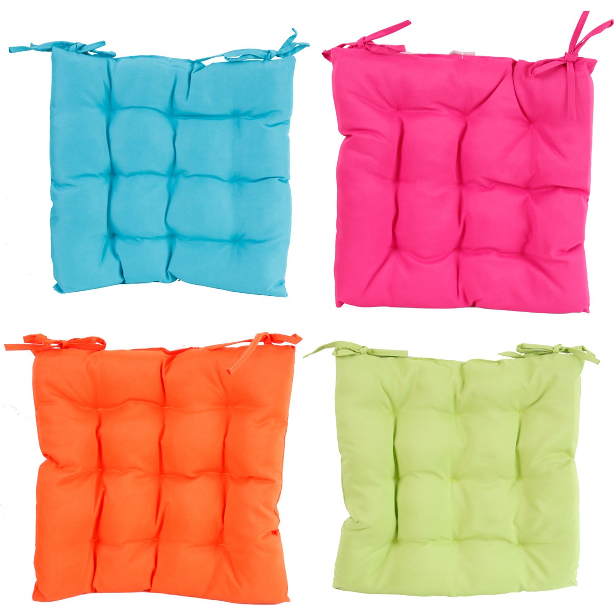 Produktbild von UWOBTN 1/2/4er Set Stuhlkissen Mit Rückenteil 50×50/40×40/45×45cm Sitzkissen Garten Niedriglehner Auflage Mit Bänder Küchen Stuhl Kissen Bequeme Stuhlauflage Für Outdoor Indoor(B1,50x50cm(2PCS