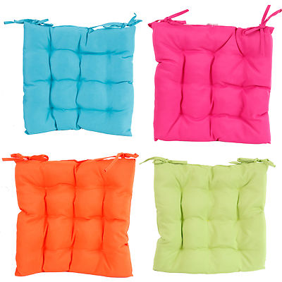 Sitzkissen 40x40 cm Stuhlkissen Auflage mit Bändern Indoor & Outdoor