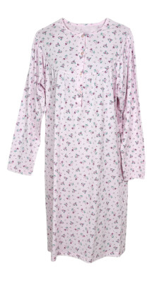 Camicia da notte donna manica lunga in Jersey di cotone SILVIA