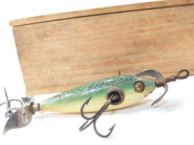 Heddon Dowagiac Minnow #100 Heddon Genuine Wooden Box Included | eBay
