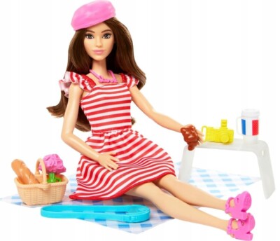 DOLL BARBIE PINK PASSPORT FRANCE PARIS doll + accessories play set