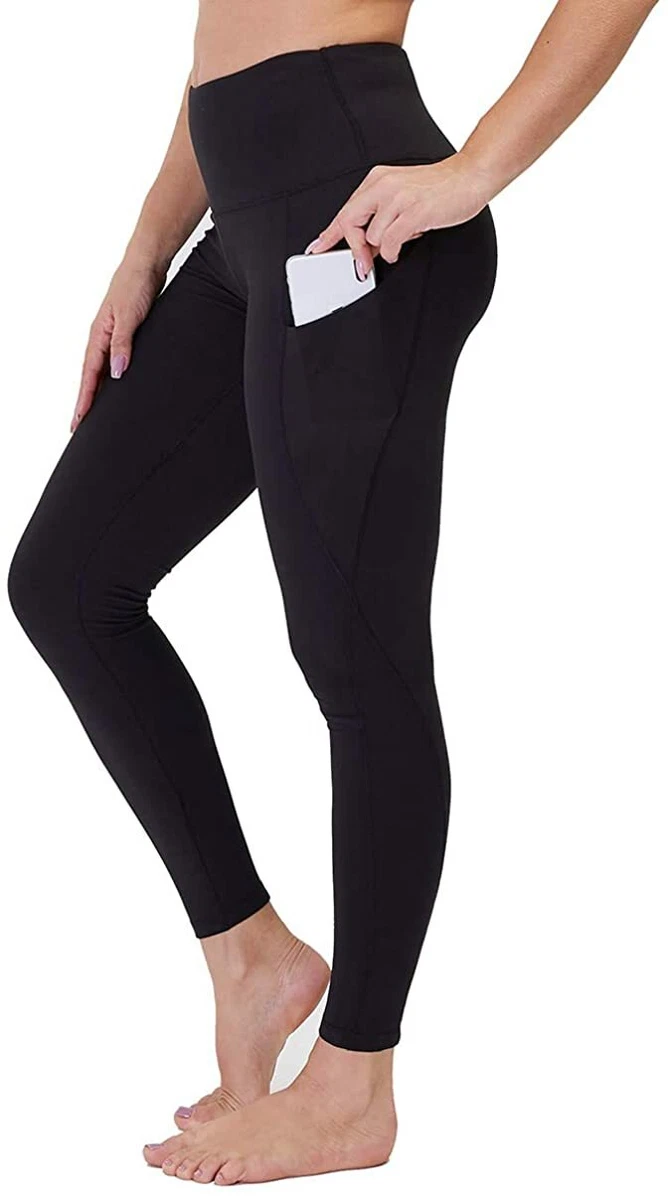 High Waist Yoga Pants with Pockets for Women - Soft Tummy Control 4 Way  Stretch