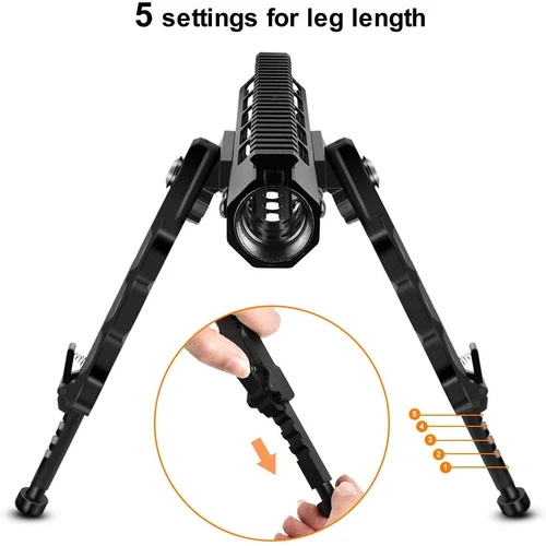 7.5 - 9" Adjustable Matte Hunting Rifle Bipod Lightweight for M-lock/Keymd Rail - Picture 9 of 24