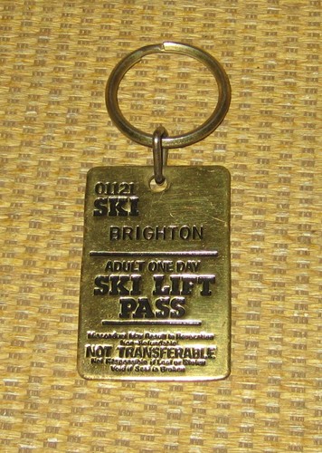 Ski Brighton Keychain Vintage Lift Ticket Utah Brassworks San Francisco Ebay