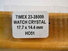 TIMEX HO51 23-28009 Oval Watch Crystal  - 17.7 x 14.4 mm - Replacement / Repair