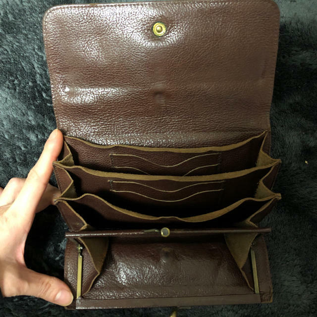 IL BISONTE Long Wallet Vintage Antique Aged Good Italian Leather Elegant Beauty