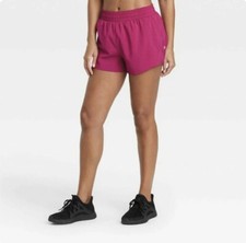 Women's All In Motion Premium running Shorts Cranberry Mid Rise Size XS