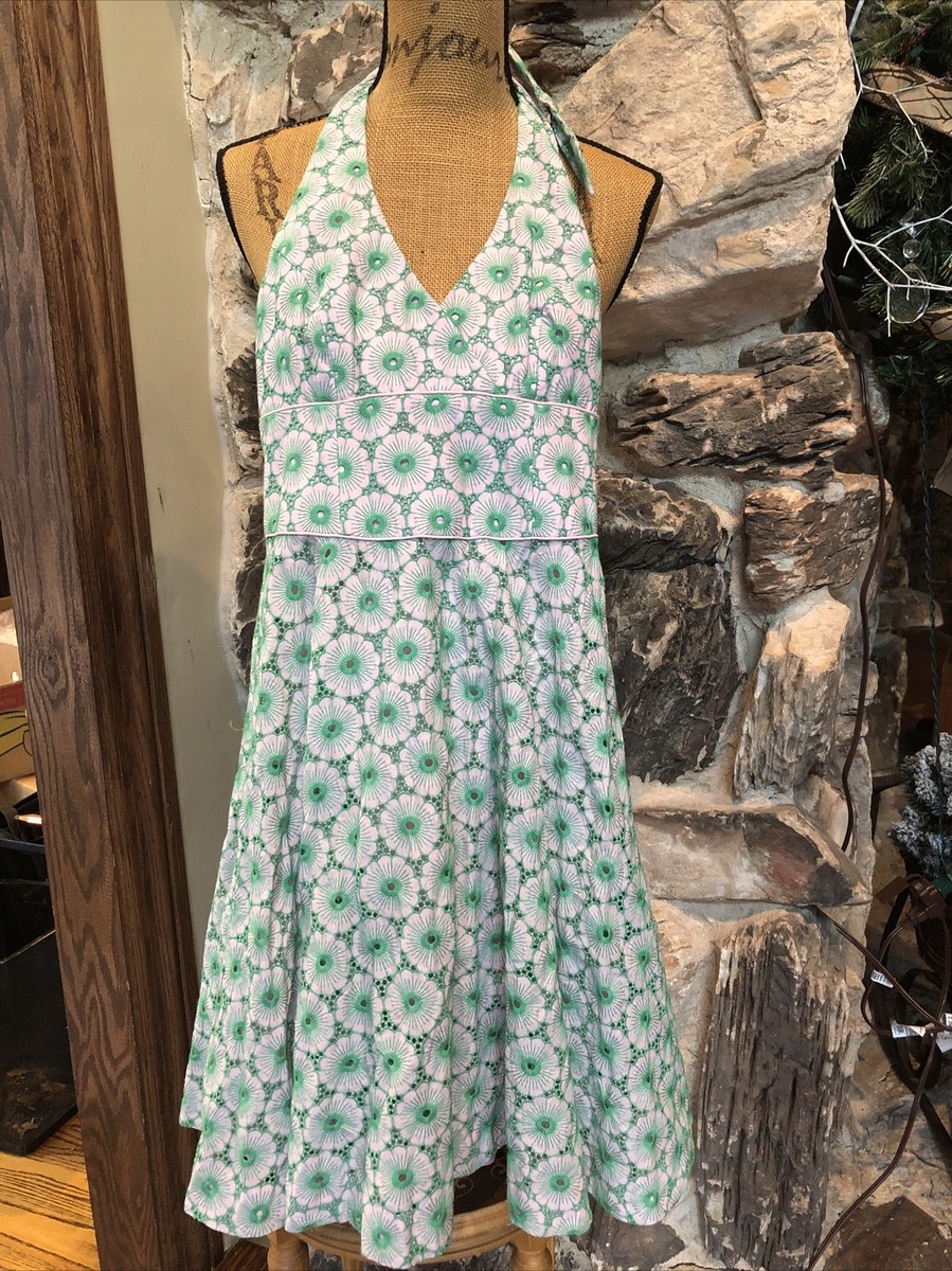 New NWT Lilly Pulitzer Willa Halter Green Pink Lined Eyelet